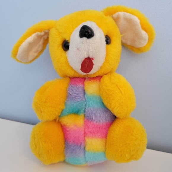 Vintage Easter Friends Stuffed Animal Plush Rainbow Puppy Mouse Bunny - Picture 13 of 16